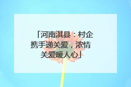 河南淇县：村企携手递关爱，浓情关爱暖人心