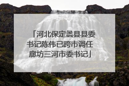 河北保定蠡县县委书记陈伟已跨市调任廊坊三河市委书记