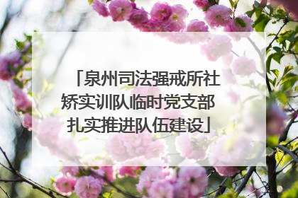 泉州司法强戒所社矫实训队临时党支部扎实推进队伍建设