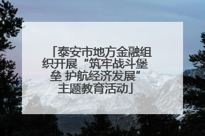 泰安市地方金融组织开展“筑牢战斗堡垒 护航经济发展”主题教育活动