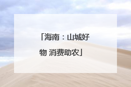 海南：山城好物 消费助农