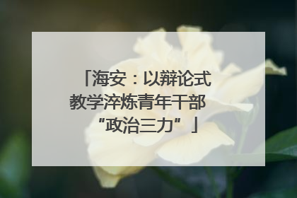 海安：以辩论式教学淬炼青年干部“政治三力”
