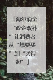 海尔消金“政企双补”让消费者从“想要买”到“买得起”
