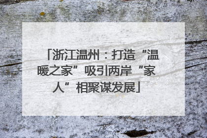 浙江温州：打造“温暖之家”吸引两岸“家人”相聚谋发展