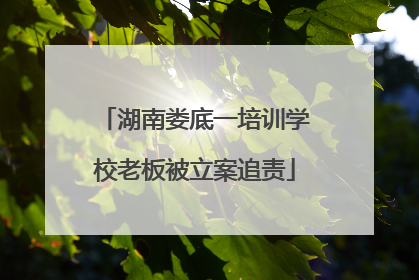 湖南娄底一培训学校老板被立案追责