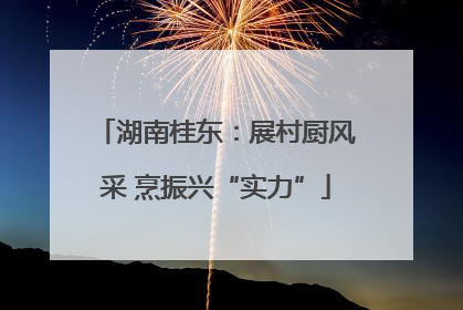 湖南桂东：展村厨风采 烹振兴“实力”