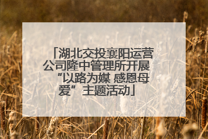 湖北交投襄阳运营公司隆中管理所开展“以路为媒 感恩母爱”主题活动