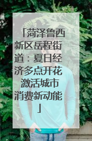 菏泽鲁西新区岳程街道：夏日经济多点开花 激活城市消费新动能