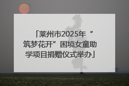 莱州市2025年“筑梦花开”困境女童助学项目捐赠仪式举办