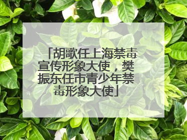 胡歌任上海禁毒宣传形象大使，樊振东任市青少年禁毒形象大使