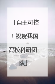 自主可控！祝贺我国高校科研团队