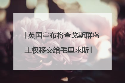 英国宣布将查戈斯群岛主权移交给毛里求斯