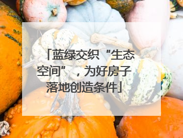 蓝绿交织“生态空间”，为好房子落地创造条件