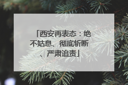 西安再表态：绝不姑息、彻底斩断、严肃追责