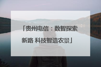 贵州电信：数智探索新路 科技智造农景
