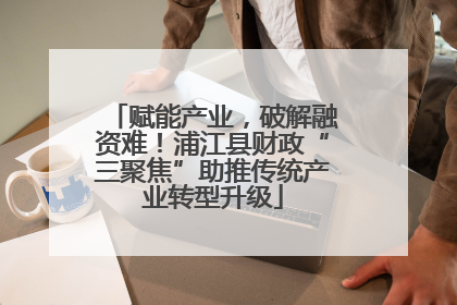 赋能产业，破解融资难！浦江县财政“三聚焦”助推传统产业转型升级