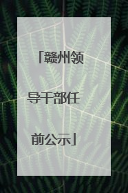 赣州领导干部任前公示