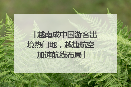 越南成中国游客出境热门地，越捷航空加速航线布局