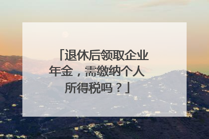 退休后领取企业年金，需缴纳个人所得税吗？
