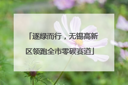 逐绿而行，无锡高新区领跑全市零碳赛道