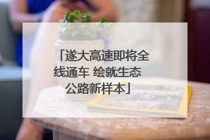 遂大高速即将全线通车 绘就生态公路新样本