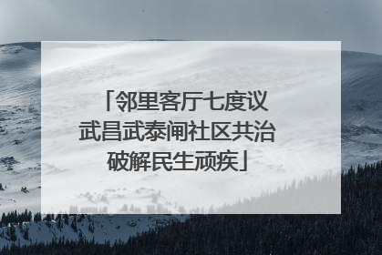 邻里客厅七度议 武昌武泰闸社区共治破解民生顽疾