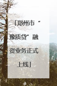 郑州市“豫质贷”融资业务正式上线