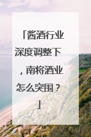 酱酒行业深度调整下，南将酒业怎么突围？