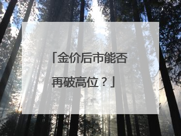 金价后市能否再破高位？