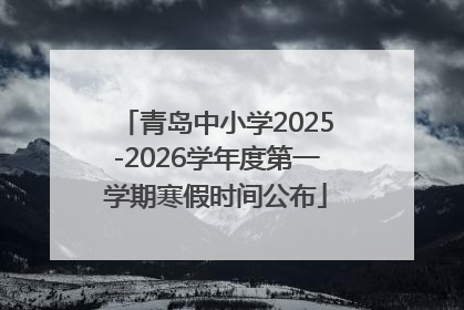 青岛中小学2025-2026学年度第一学期寒假时间公布