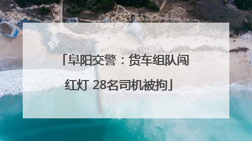 阜阳交警：货车组队闯红灯 28名司机被拘