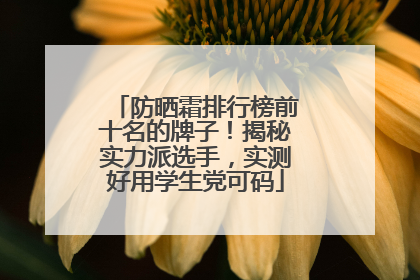 防晒霜排行榜前十名的牌子！揭秘实力派选手，实测好用学生党可码