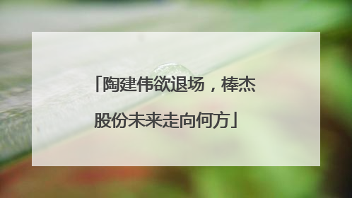 陶建伟欲退场，棒杰股份未来走向何方