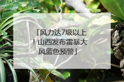 风力达7级以上！山西发布雷暴大风蓝色预警