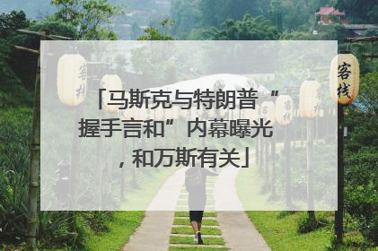 马斯克与特朗普“握手言和”内幕曝光，和万斯有关