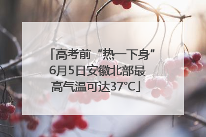 高考前“热一下身” 6月5日安徽北部最高气温可达37℃