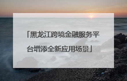 黑龙江跨境金融服务平台增添全新应用场景