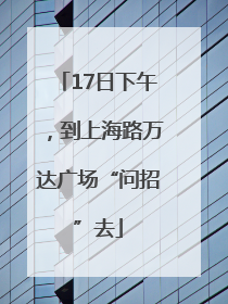17日下午，到上海路万达广场“问招”去