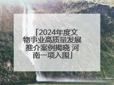 2024年度文物事业高质量发展推介案例揭晓 河南一项入围