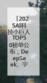 2025AI科技小巨人TOP50榜单公布，DeepSeek、宇树科技、蘑菇车联等企业荣誉上榜