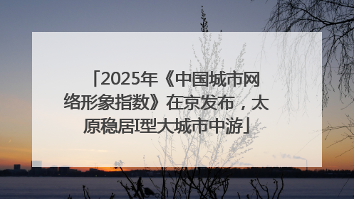 2025年《中国城市网络形象指数》在京发布，太原稳居I型大城市中游