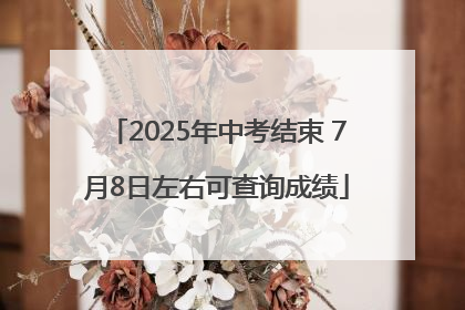 2025年中考结束 7月8日左右可查询成绩
