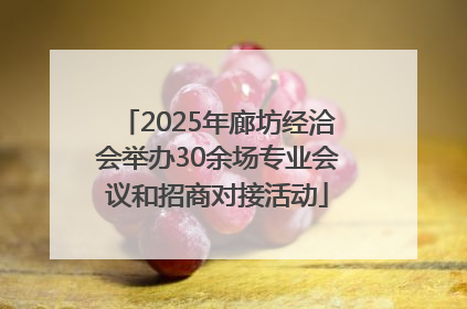 2025年廊坊经洽会举办30余场专业会议和招商对接活动