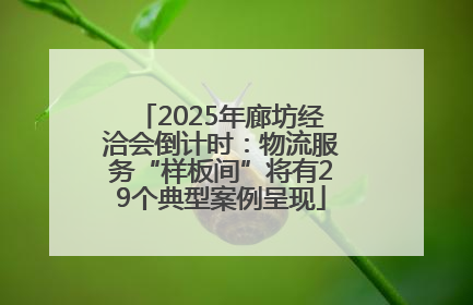 2025年廊坊经洽会倒计时：物流服务“样板间”将有29个典型案例呈现