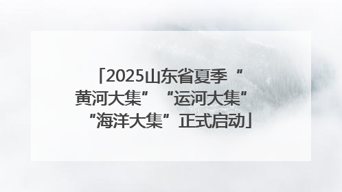 2025山东省夏季“黄河大集”“运河大集”“海洋大集”正式启动