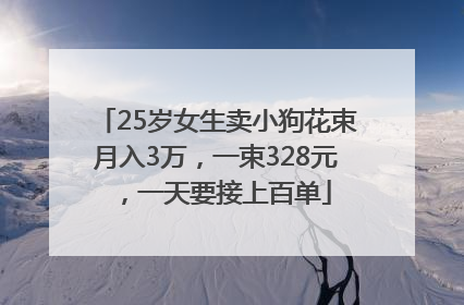 25岁女生卖小狗花束月入3万，一束328元，一天要接上百单