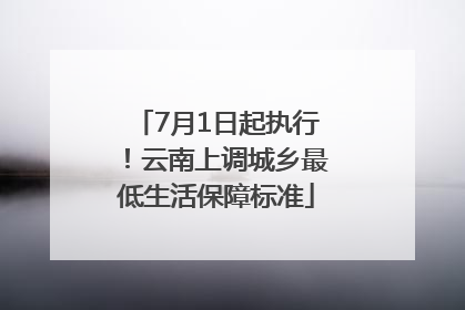7月1日起执行！云南上调城乡最低生活保障标准
