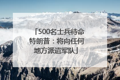 500名士兵待命 特朗普：将向任何地方派遣军队