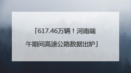 617.46万辆！河南端午期间高速公路数据出炉